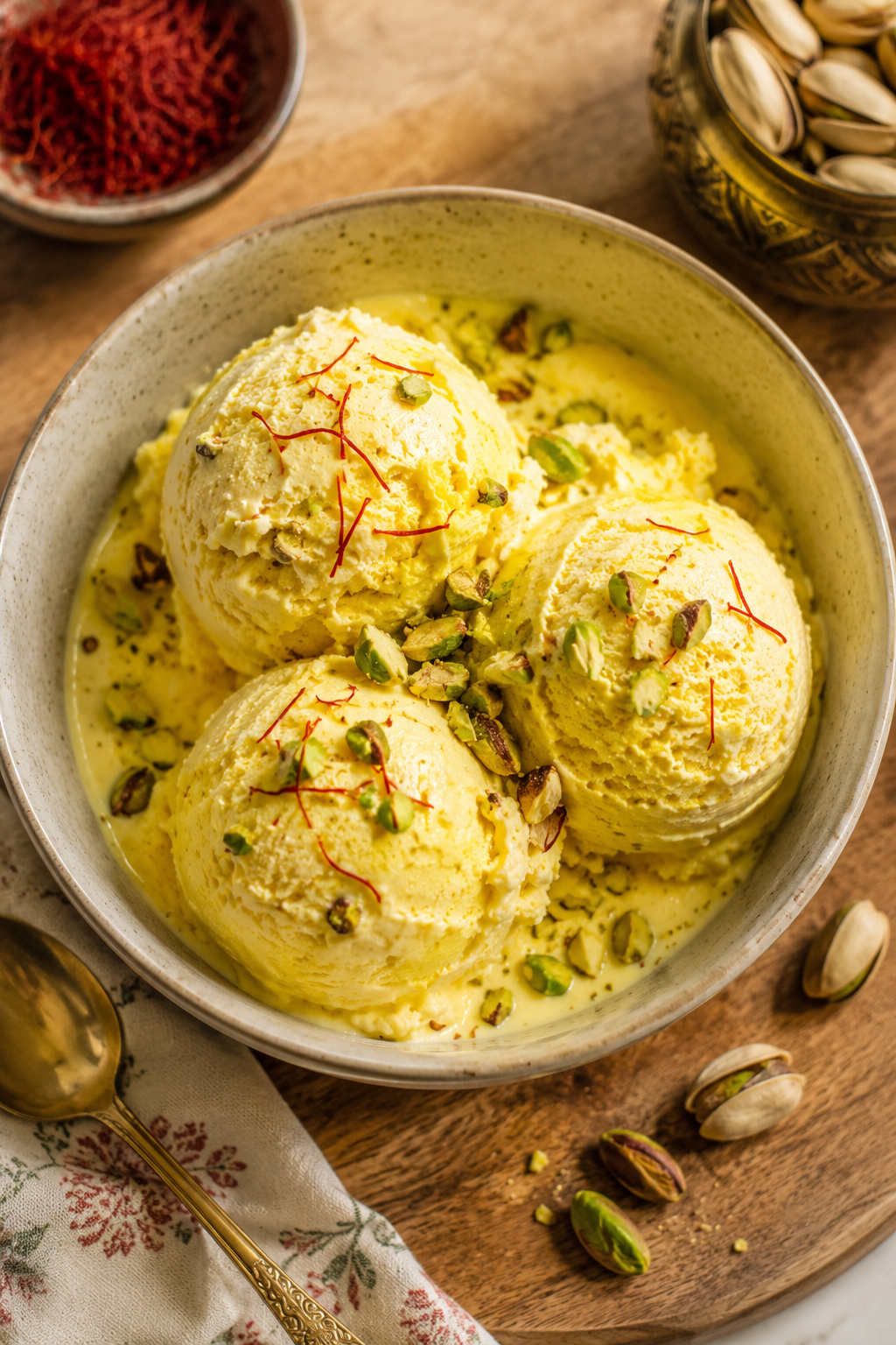 Persian saffron ice cream