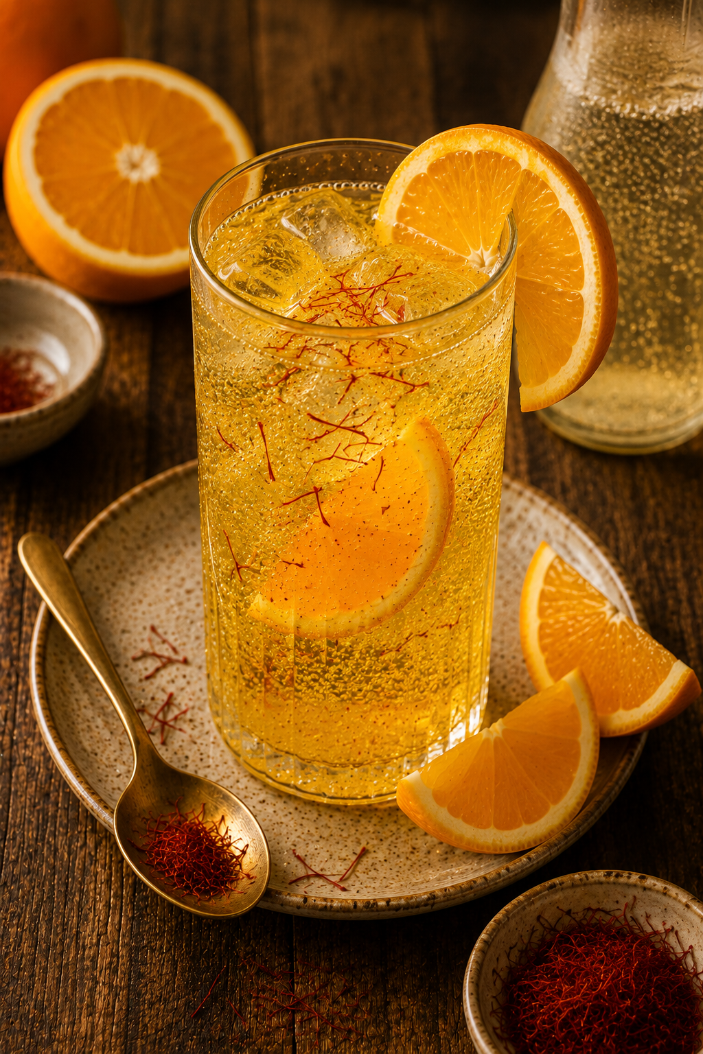 Sparkling saffron drink
