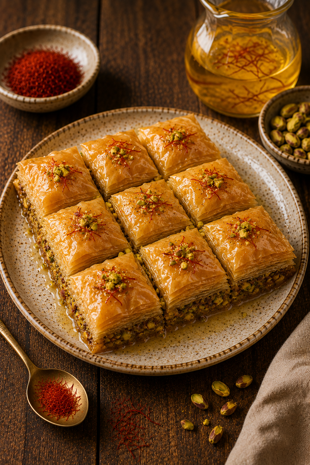 Saffron baklava